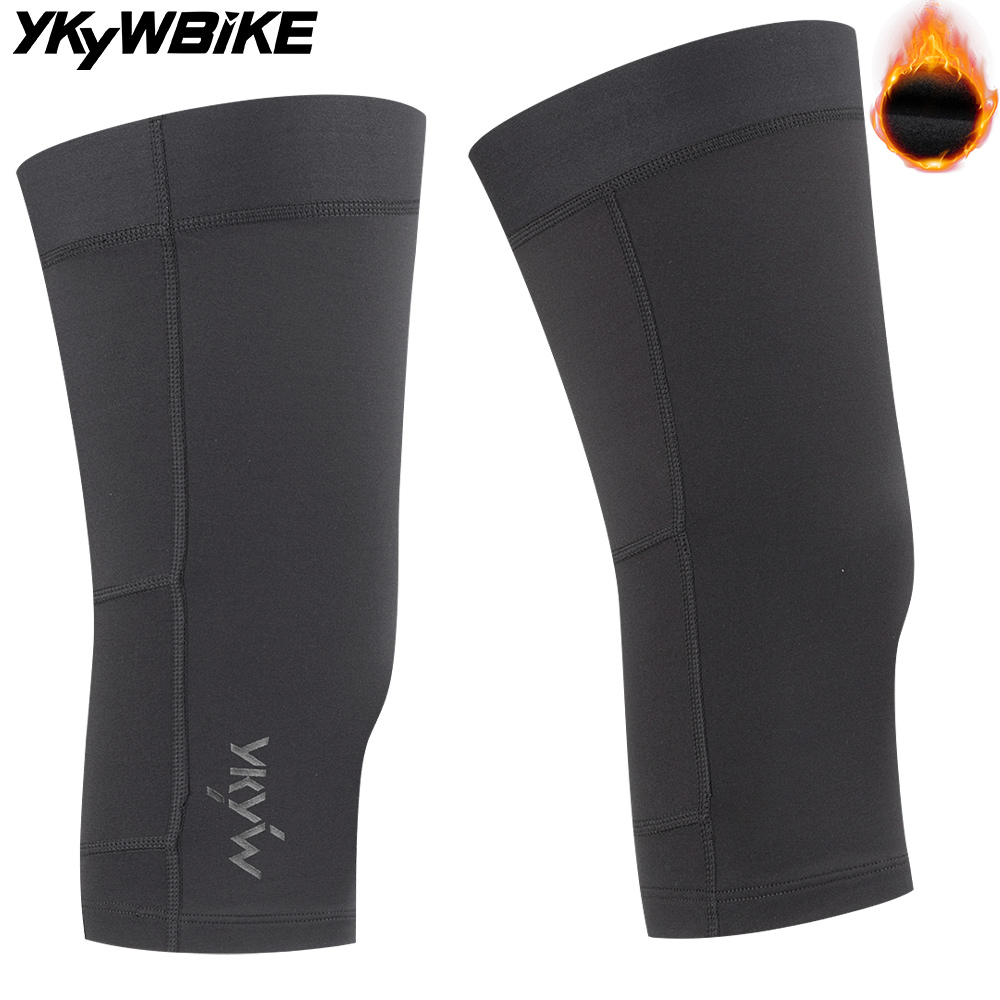 Knee Sleeve Pair - ปลอกหุ้มเข่าสำหรับปั่นจักรยานฤดูหนาว YKYWBIKE แบบสั้น ป้องกันขา กระชับกล้ามเนื้อ ผ้าฟลีซกันหนาว