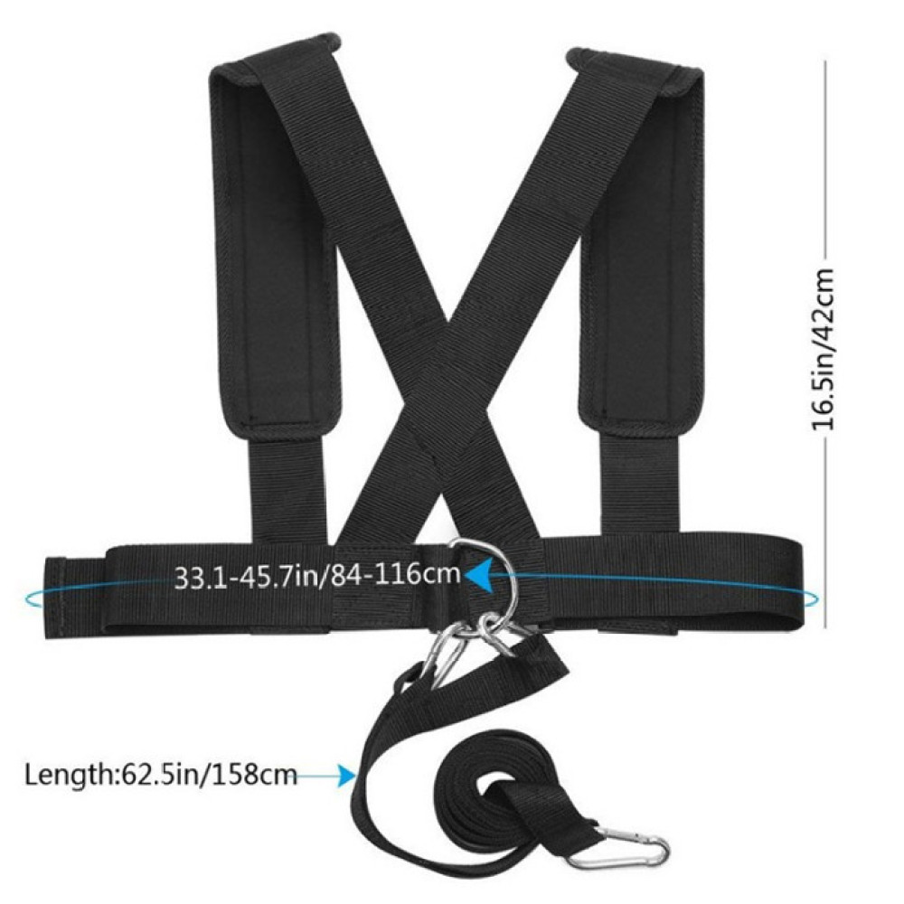 Crossfit Fitness Gear - ชุดสายรัดสำหรับสเลดเพิ่มแรงต้านสำหรับการฝึกซ้อมเพิ่มพลังและความแข็งแรง อุปกรณ์ฟิตเนสสำหรับการวิ่งและออกกำลังกาย
