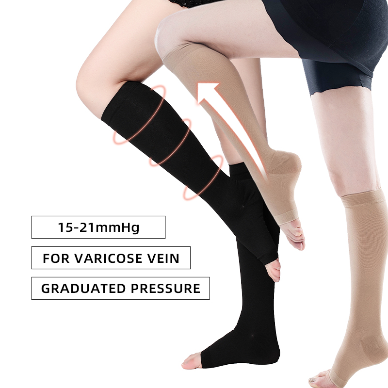 Knee Sleeve Pair - S-5XL รัดน่องทางการแพทย์2ชิ้น/คู่ถุงเท้าสายรัดขาเส้นเลือดขอดระบายอากาศได้สำหรับวิ่งฟุตบอล15-21 mmHg
