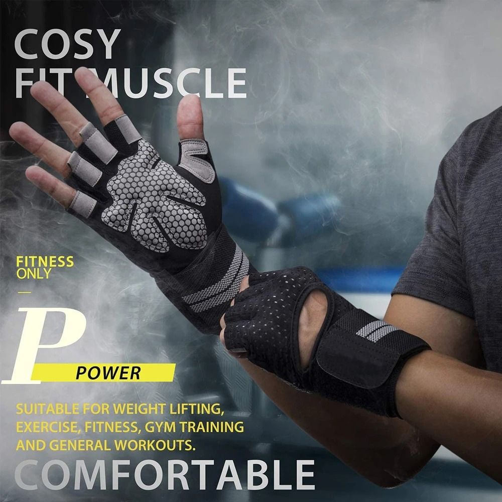 ถุงมือออกกำลังกายแบบครึ่งนิ้ว  - Wrist Wrap Support บทวิจารณ์และราคา