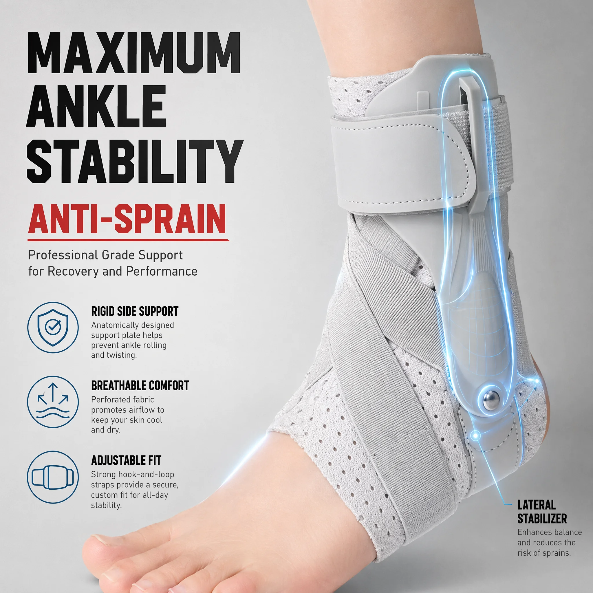 อุปกรณ์พยุงข้อเท้าพร้อมตัวกันโ - Ankle Mobility Band บทวิจารณ์และราคา