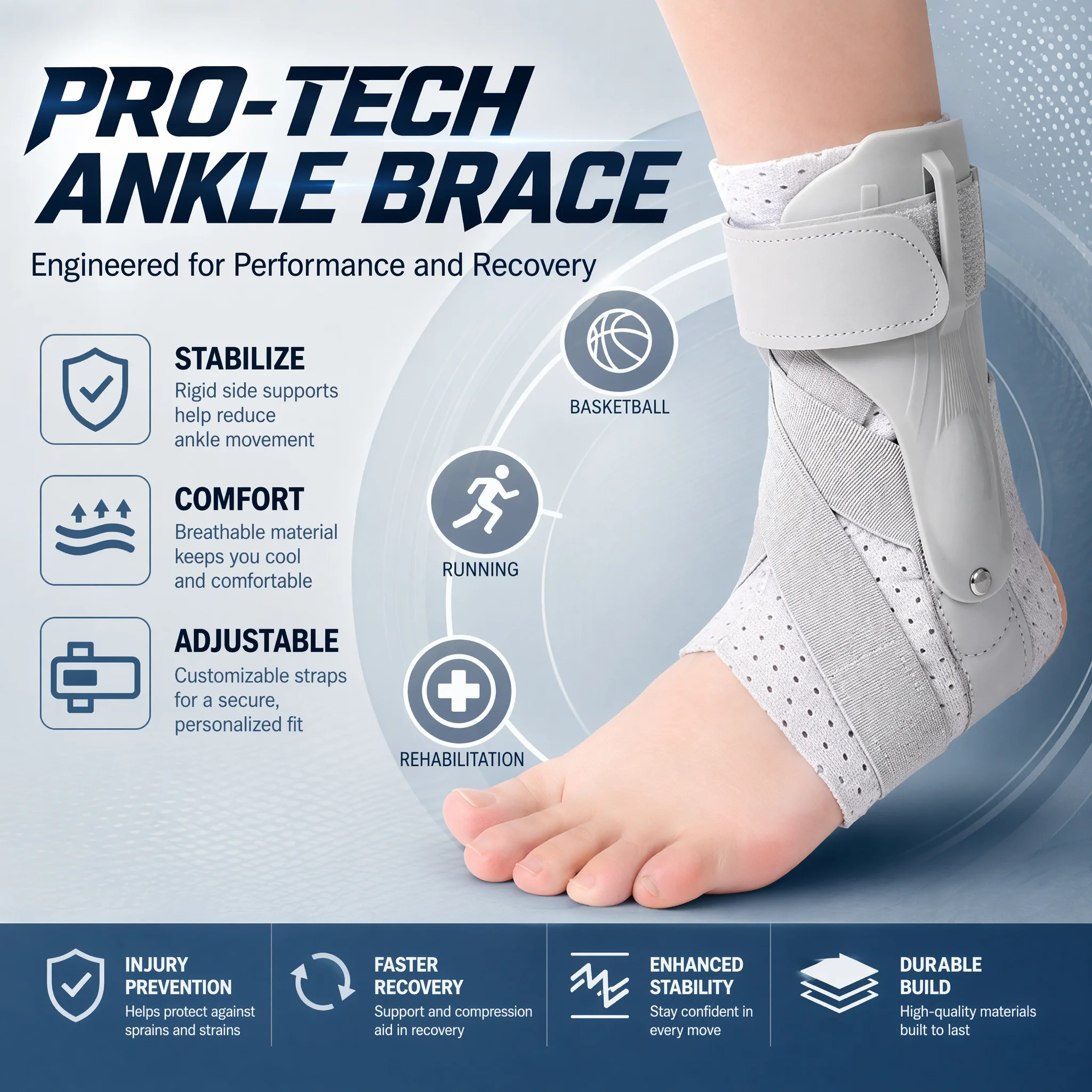 อุปกรณ์พยุงข้อเท้าพร้อมตัวกันโ - Ankle Mobility Band บทวิจารณ์และราคา