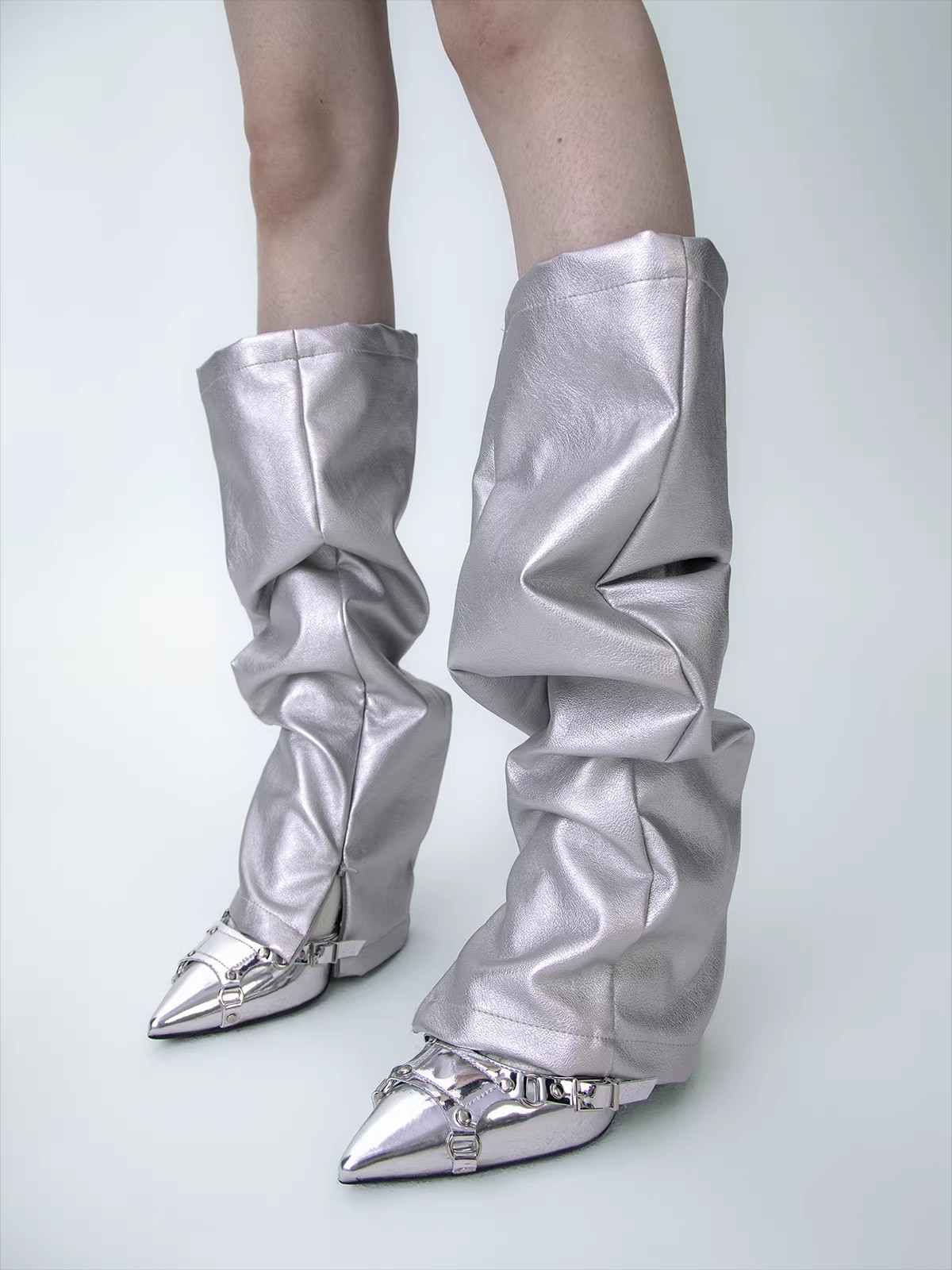 ถุงเท้าหนัง PU สำหรับผู้หญิง แ - Knee Sleeve Pair บทวิจารณ์และราคา