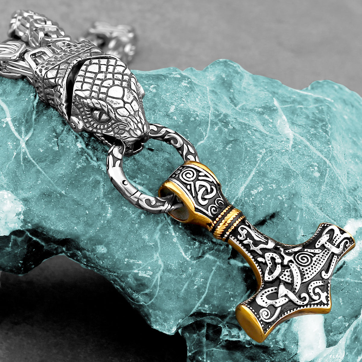 Nordic Odin หัวงูสร้อยคอแฟชั่น - Battle Rope Anchor บทวิจารณ์และราคา