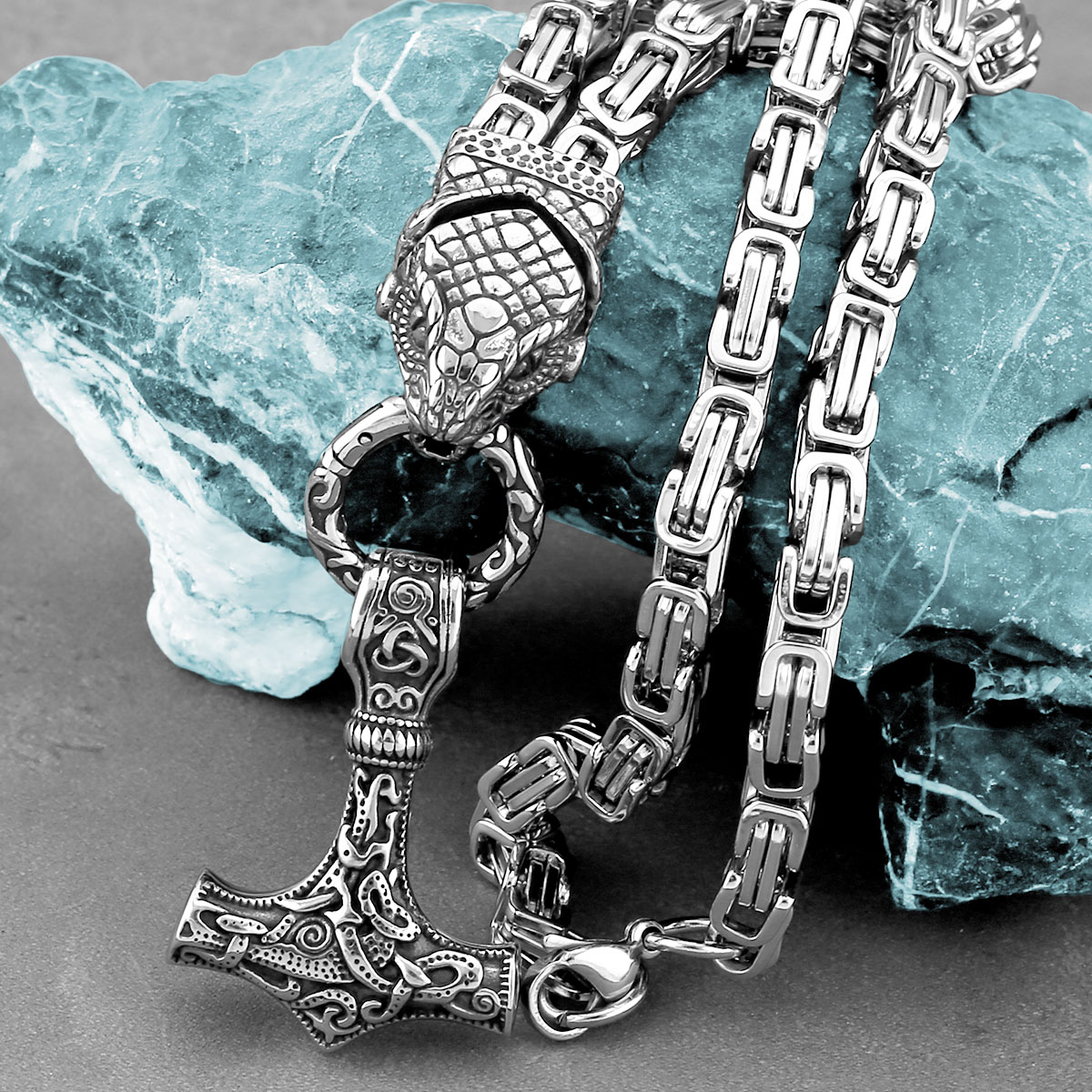 Nordic Odin หัวงูสร้อยคอแฟชั่น - Battle Rope Anchor บทวิจารณ์และราคา