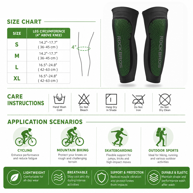 ROCKBROS สนับเข่าสำหรับขี่จักร - Knee Sleeve Pair บทวิจารณ์และราคา