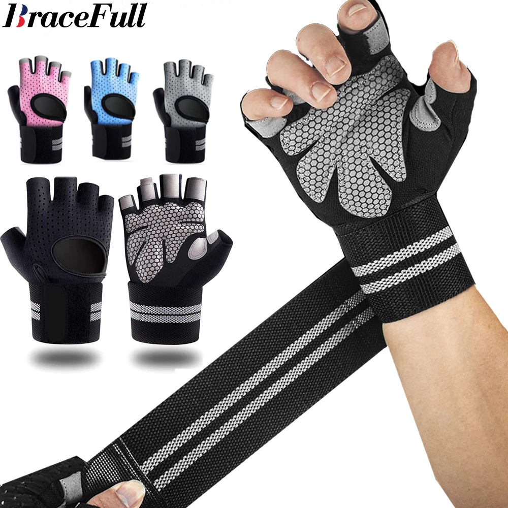 1 คู่ Half Finger GYM Fitness  - Wrist Wrap Support บทวิจารณ์และราคา
