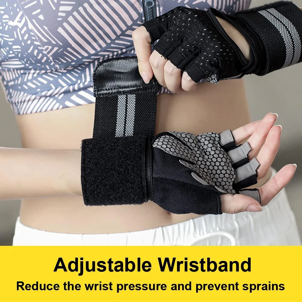 1 คู่ Half Finger GYM Fitness  - Wrist Wrap Support บทวิจารณ์และราคา