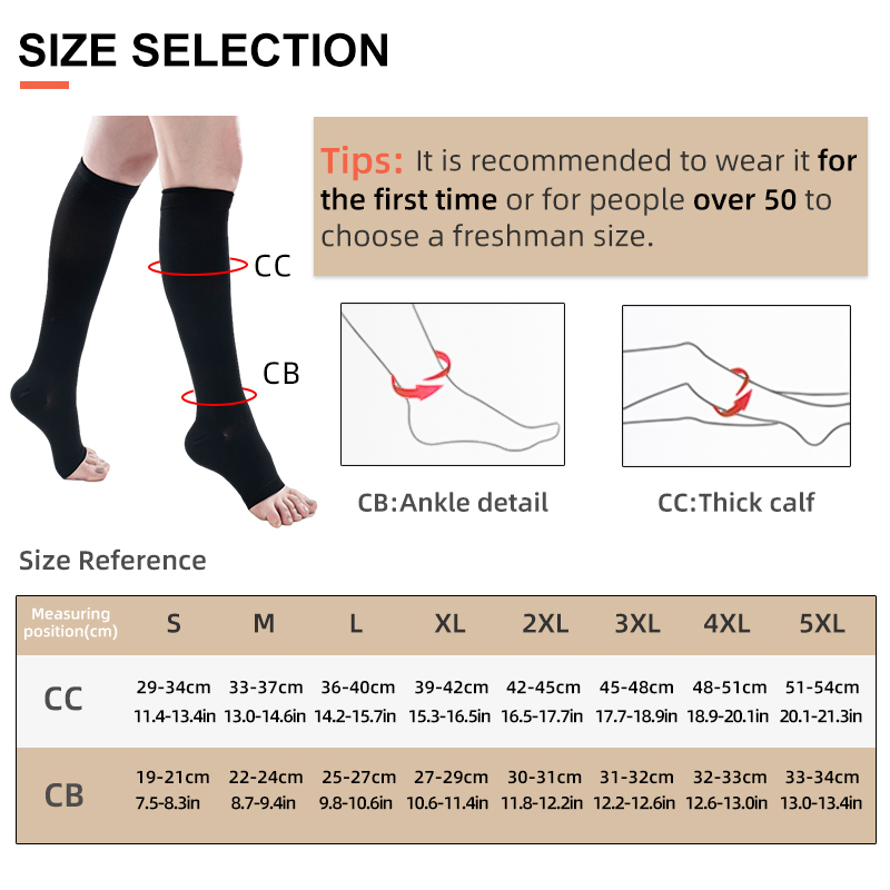 S-5XL รัดน่องทางการแพทย์2ชิ้น/ - Knee Sleeve Pair บทวิจารณ์และราคา